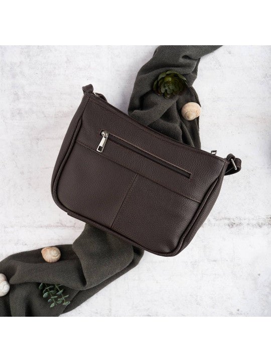 Borsa donna marrone Paolo Peruzzi in pelle naturale con Galanter  193249 retro