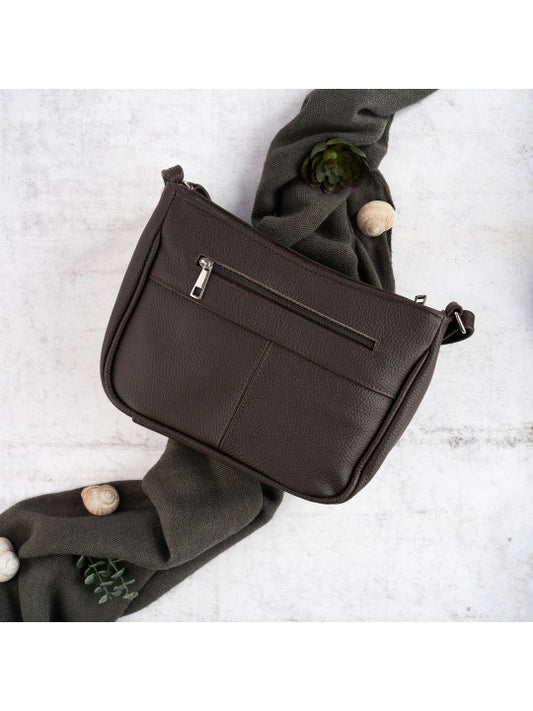 Borsa donna marrone Paolo Peruzzi in pelle naturale con Galanter  193249 retro