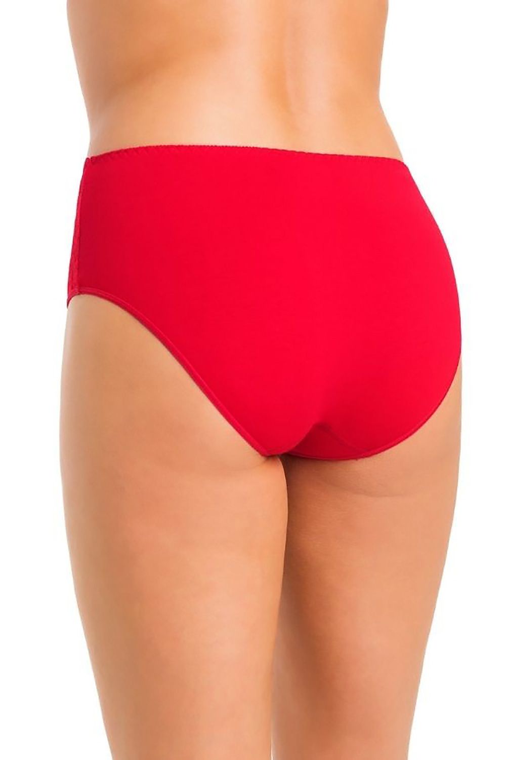 Vista posteriore delle culotte Teyli rosso in cotone con dettaglio pizzo floreale 182917