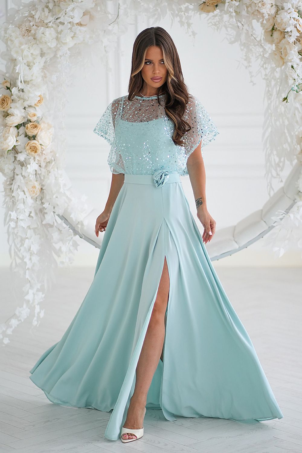  Vestito lungo model 219695 Bicotone 