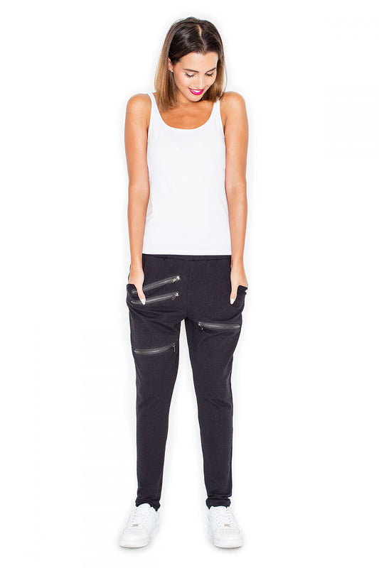 Pantaloni Tuta Donna Katrus 49956 – Comfort Aderente con Zip Decorative - Modern Vogue