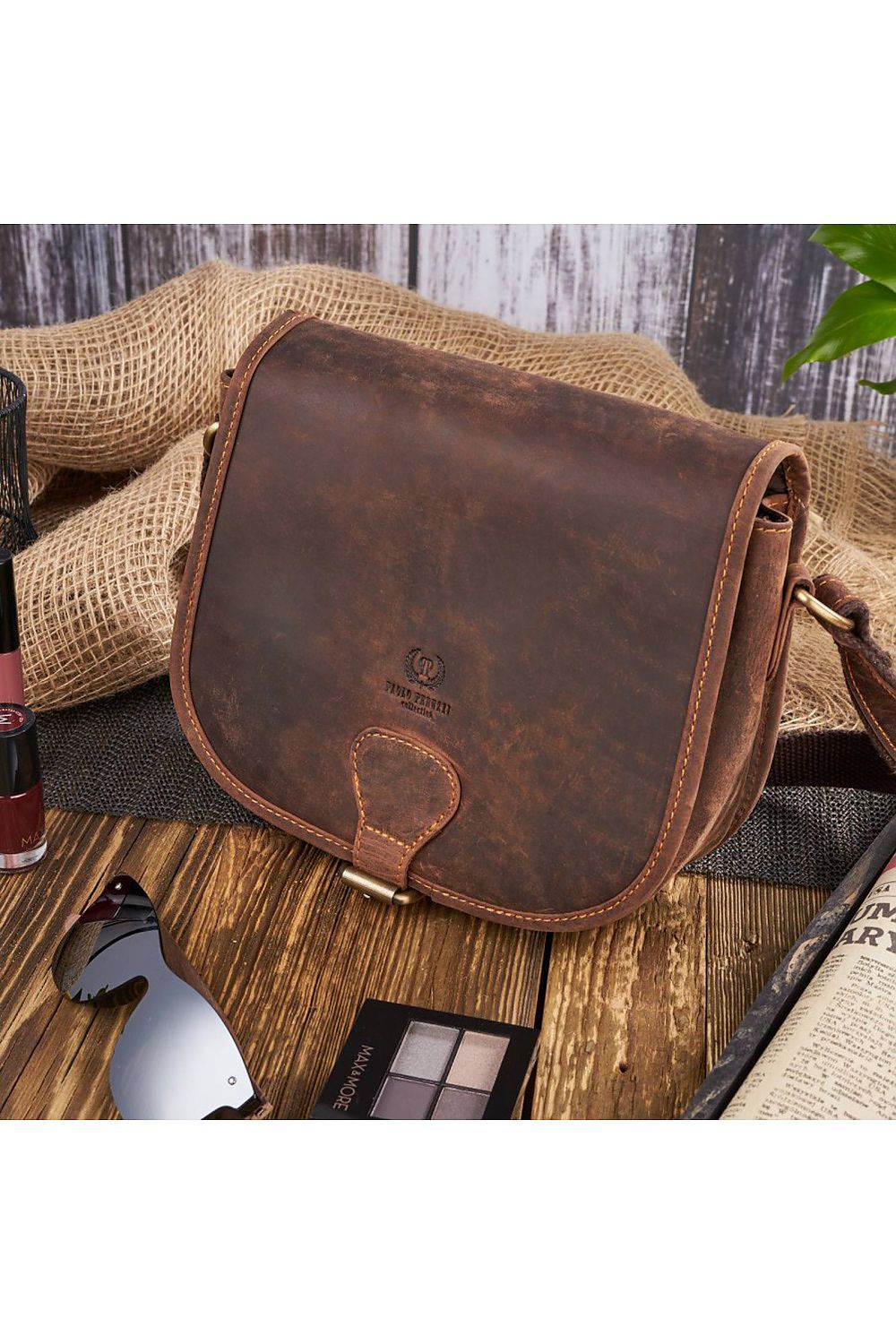  Borsa di pelle naturale model 173195 Galanter 