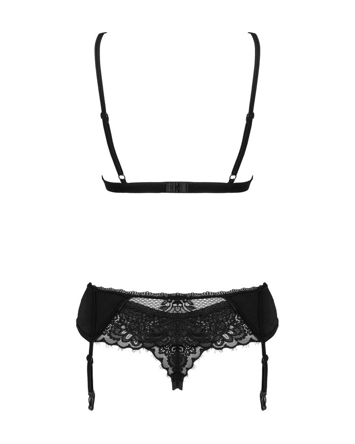 Completo Lingerie "Maderris" reggiseno, perizoma, reggicalze