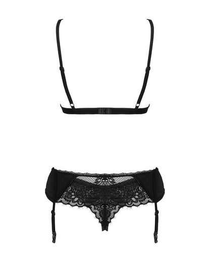 Completo Lingerie "Maderris" reggiseno, perizoma, reggicalze