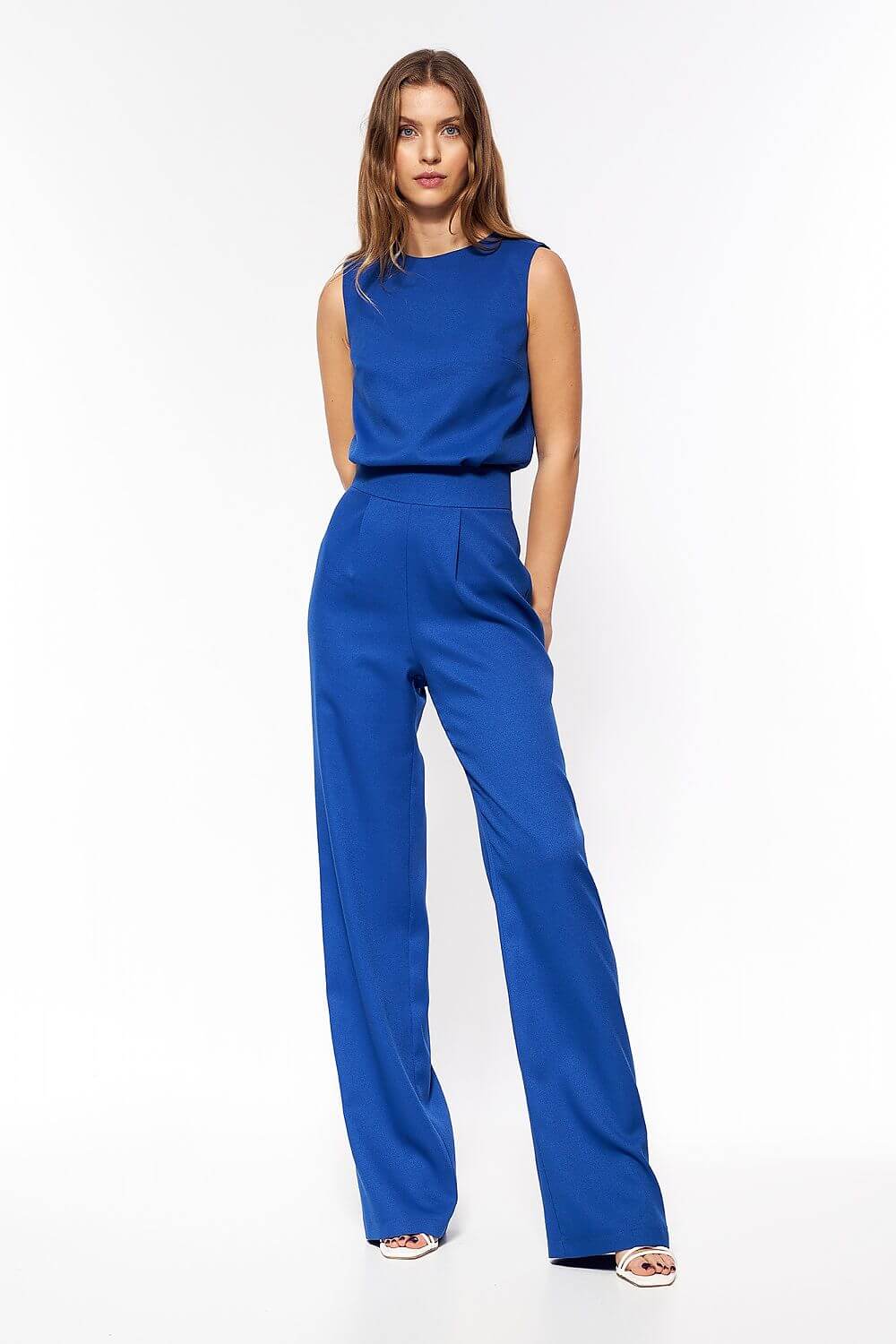 Jumpsuit donna azzurra Nife elegante con vita definita e pantaloni a gamba dritta 164550 Nife 