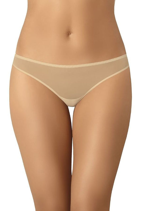 Set da 3 perizomi classici Teyli in rete beige, vista frontale 182854