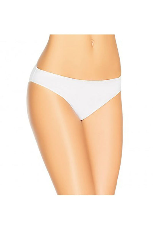 Set di 3 slip a vita bassa in bambù di colore bianco, vista frontale su modello 183558 Teyli 